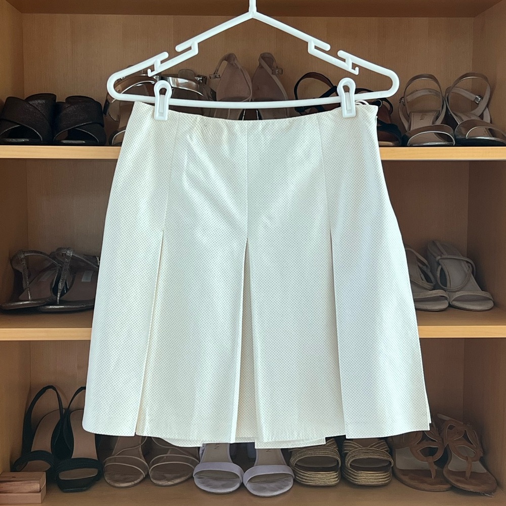 Ralph Lauren Cream Leather Skirt